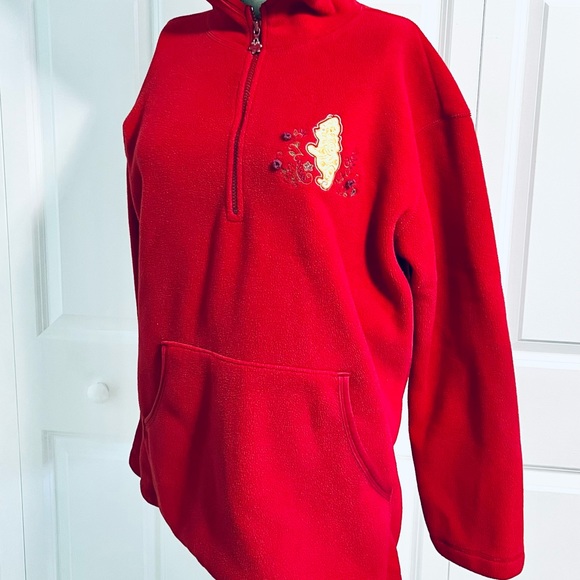 Vintage The Disney Store Winnie the Pooh Quarter Zip hooded sweatshirt size XL - Picture 6 of 8